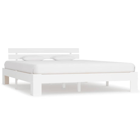Vidaxl bedframe met hoofdbord massief grenenhout wit 180x200 cm