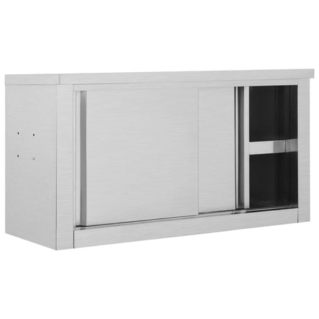 Vidaxx køkkenoverskab med skydelåger 90x40x50 cm rustfrit stål