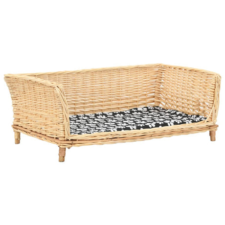 Vidaxl Dog Basket med pude 90x54x35 cm naturlige pil