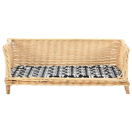 Vidaxl Dog Basket med pude 90x54x35 cm naturlige pil