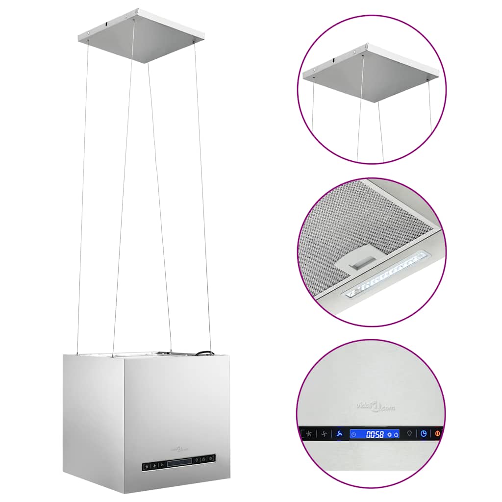 Vidaxl Extractor Hood hængende med berøringssensor LCD 37 cm rustfrit stål