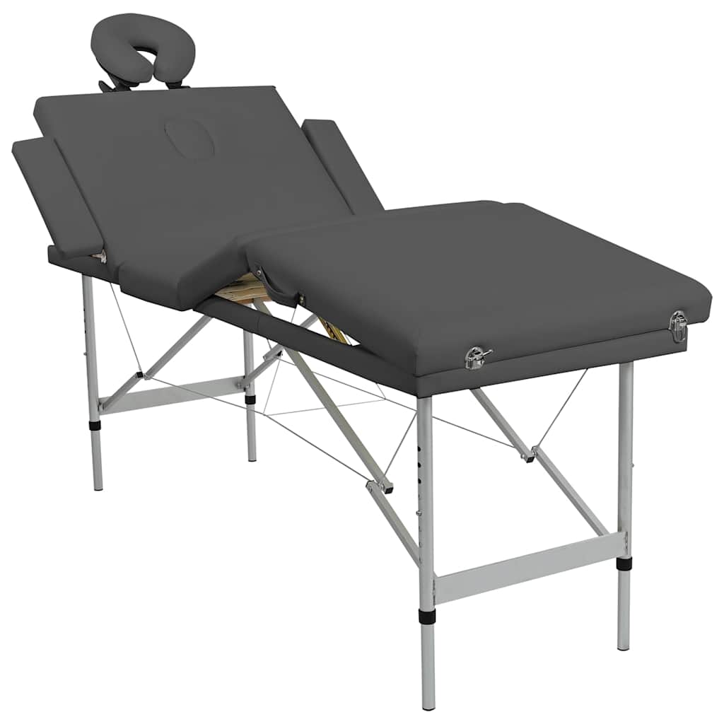 VidaXL massagebriks med 4 zoner 186x68 cm aluminiumsstel antracit