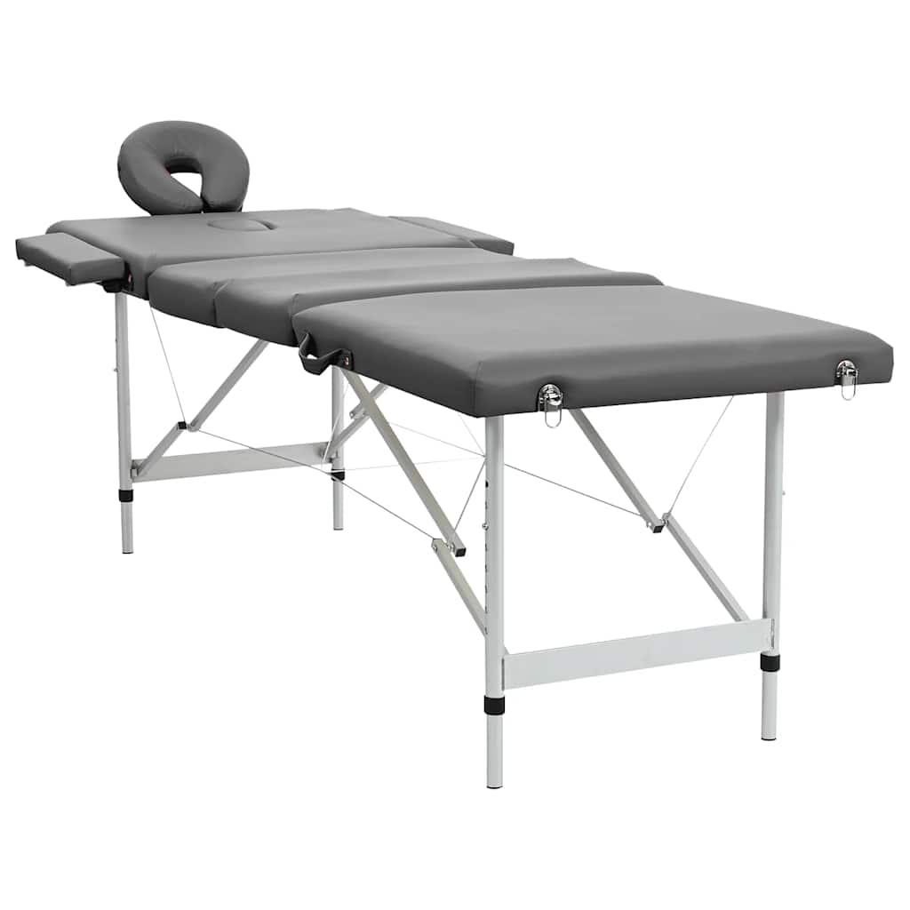 VidaXL massagebriks med 4 zoner 186x68 cm aluminiumsstel antracit
