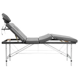 VidaXL massagebriks med 4 zoner 186x68 cm aluminiumsstel antracit