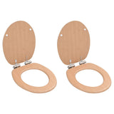 VidaXL toiletsæder 2 stk med soft-close låg MDF bambus design