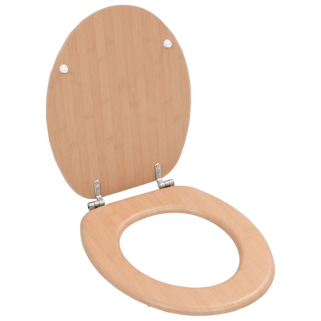 Vidaxl toiletsæder 2 stk med låg bambus design mdf