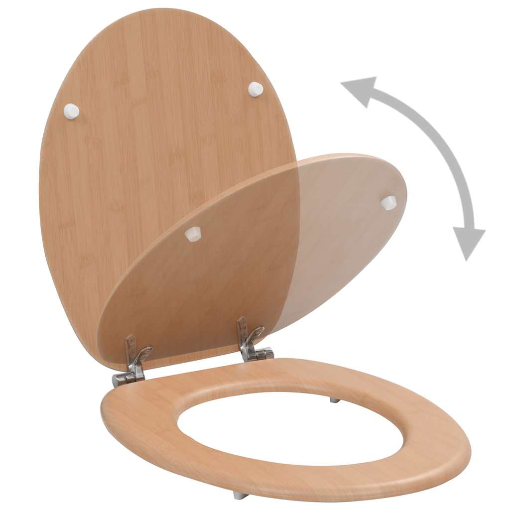 Vidaxl toiletsæder 2 stk med låg bambus design mdf