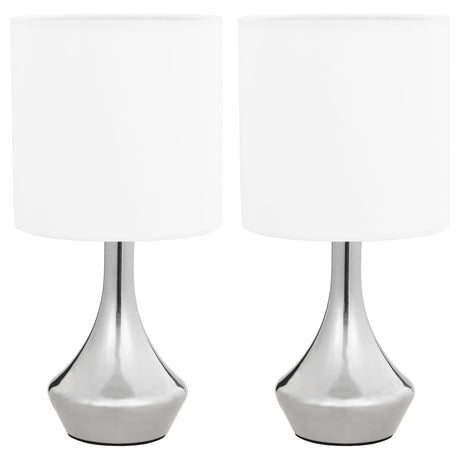 VIDAXL TABLE LAMPS 2 stk med berøringsknap E14 Hvid