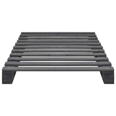 Vidaxl bedframe pallet massief grenenhout grijs 90x200 cm