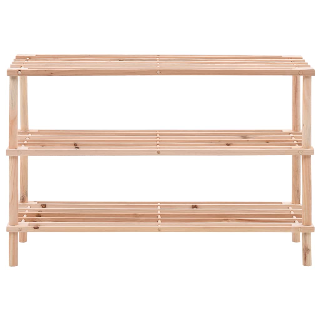 Vidaxl Shoe Rack 3-lags solid Pinewood