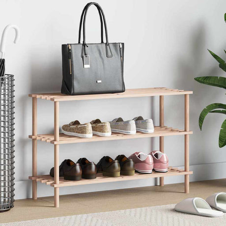 Vidaxl Shoe Rack 3-lags solid Pinewood