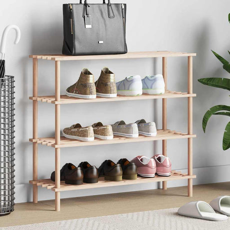 Vidaxl Shoe Rack 4-lags solid Pinewood