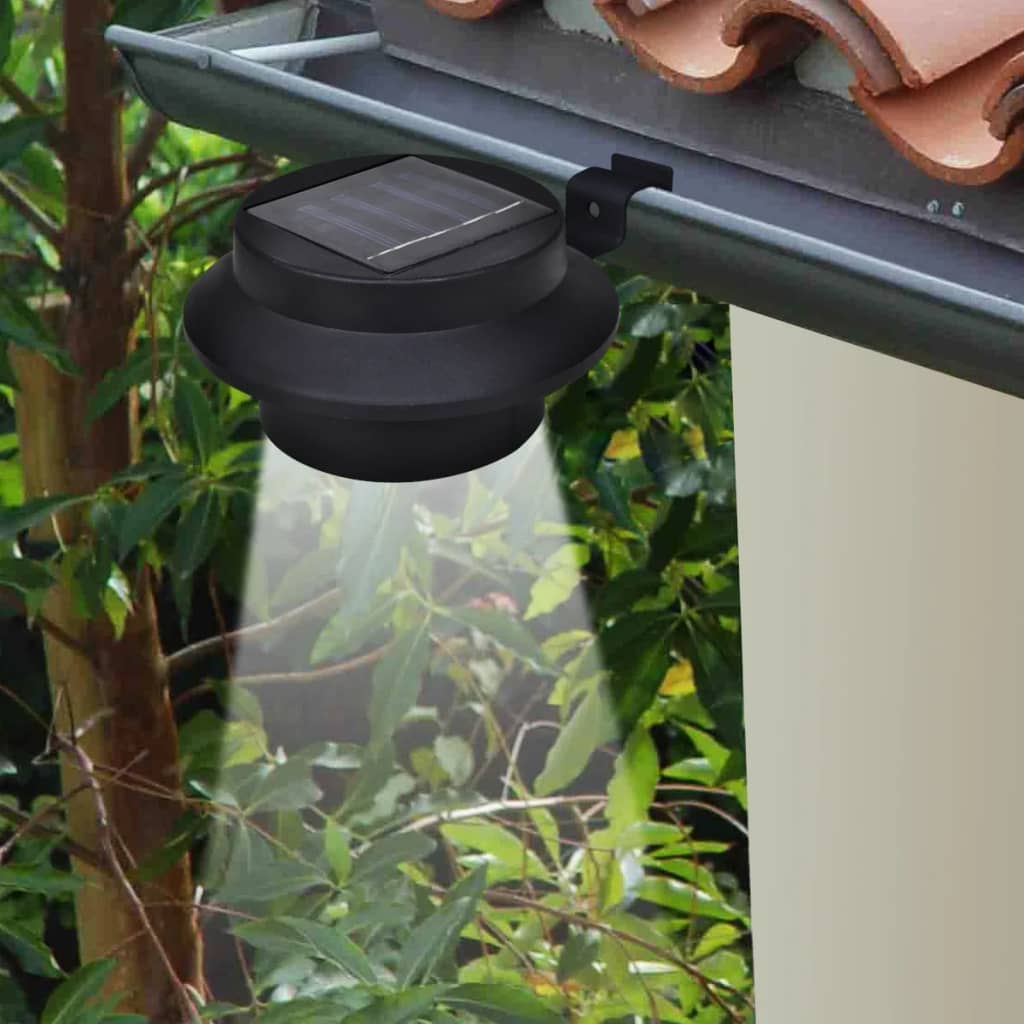 VidaXL hegnslys 12 stk solar LED sort