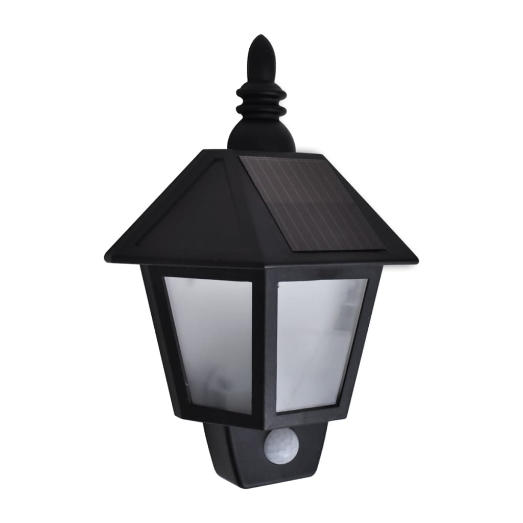 VidaXL solar wall lamps 2 pcs with motion sensor black