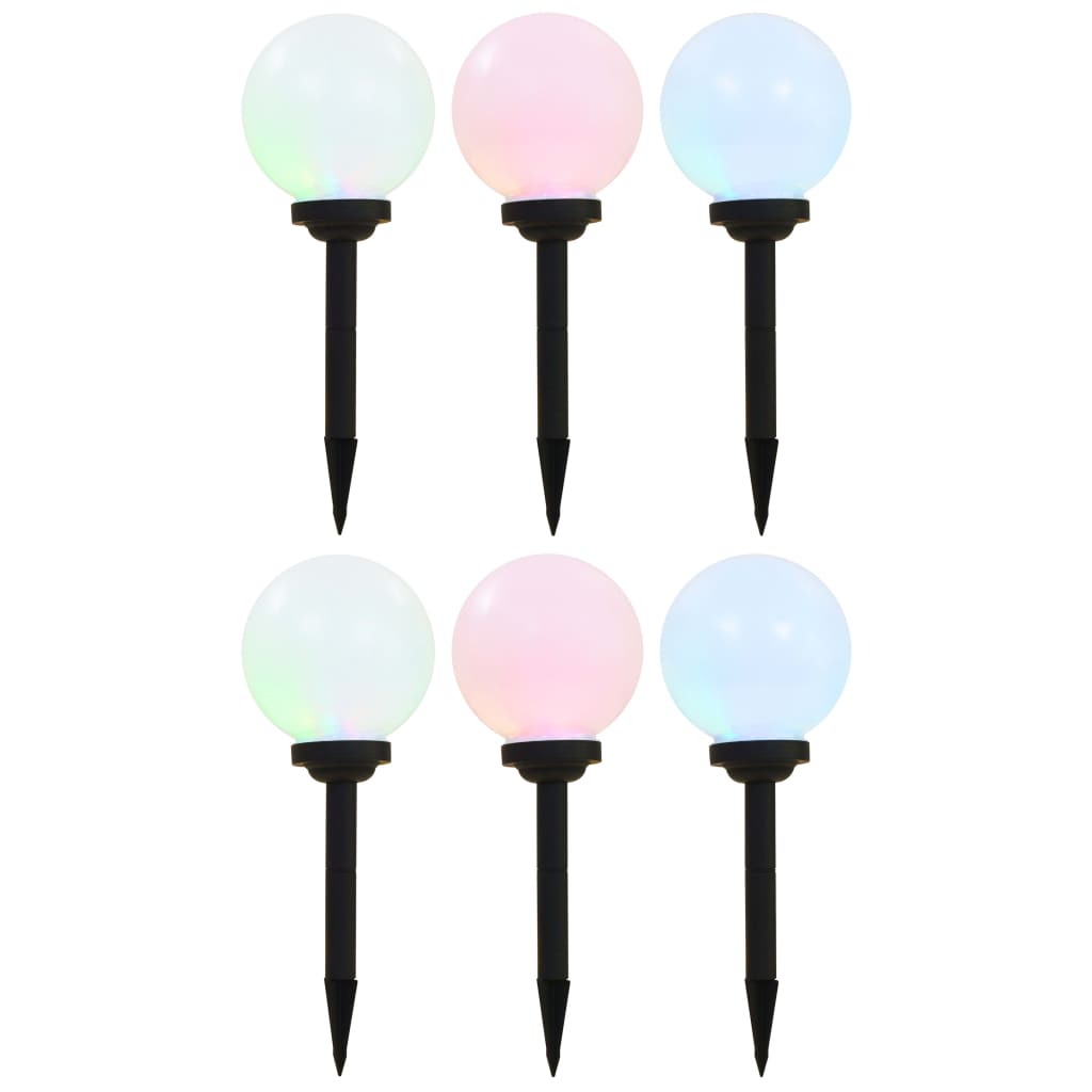 VidaXL solcellelamper 6 stk LED runde 20 cm RGB