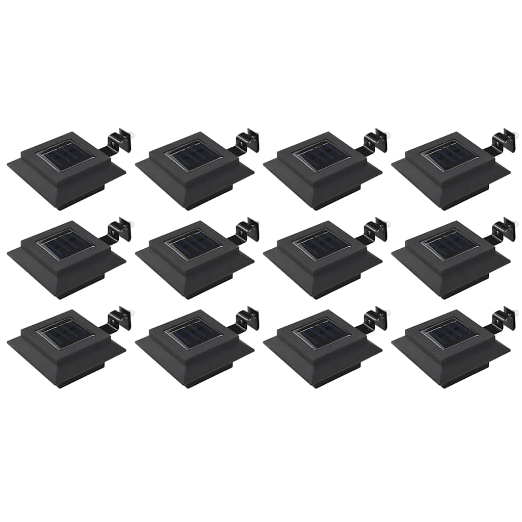 VidaXL solcellelamper 12 stk LED firkantet 12 cm sort