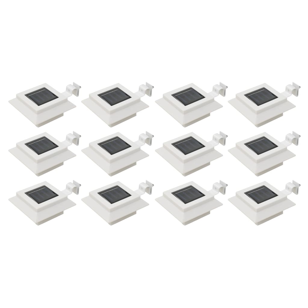 VidaXL solcellelamper 12 stk LED firkantet 12 cm hvid