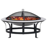 Vidaxl Garden Fire med grill 76 cm rustfrit stål
