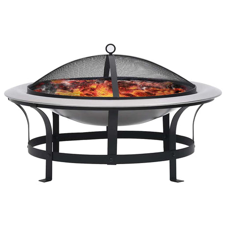 Vidaxl Garden Fire med grill 76 cm rustfrit stål