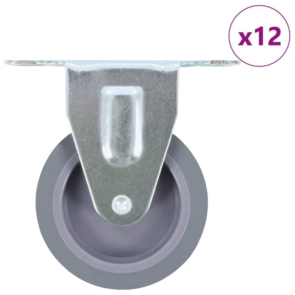 Vidaxl 12 pcs hjul fikseret 75 mm
