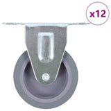 Vidaxl 12 pcs hjul fikseret 75 mm
