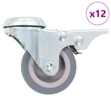 Vidaxl 12 stk. drejelige hjul med boltehuller 50 mm