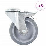 Vidaxl 8 stk drejelige hjul med boltehuller 100 mm