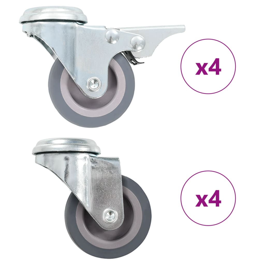 Vidaxl 8 stk drejelige hjul med boltehuller 50 mm