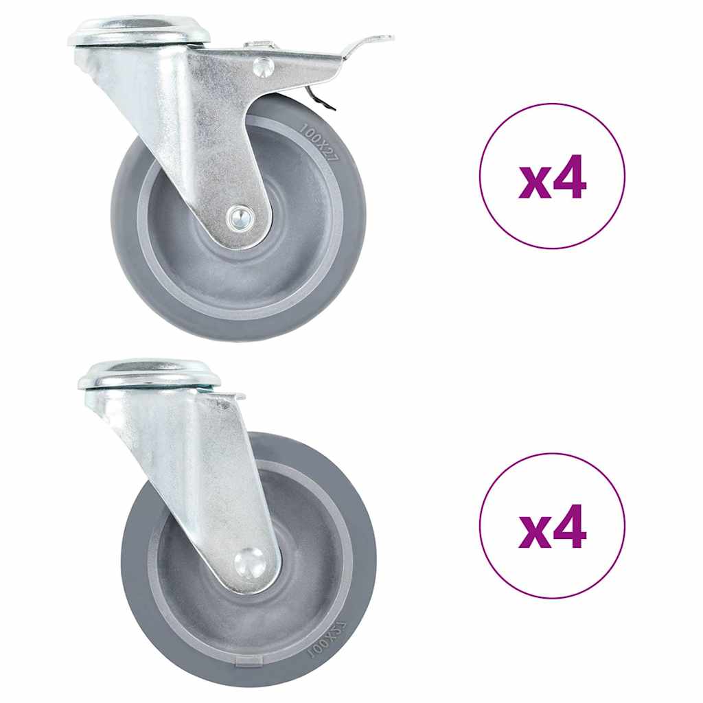 Vidaxl 8 pcs drejelige koder med bolthuller 100 mm