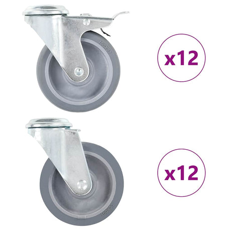 Vidaxl 24 pcs drejelige koder med bolthuller 100 mm