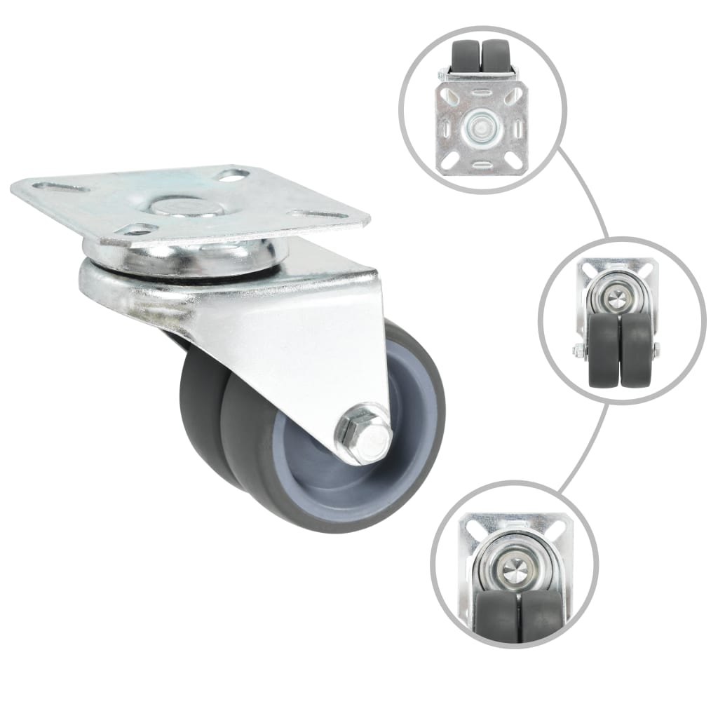 Vidaxx 8 stk drejelige hjul dobbelt 50 mm
