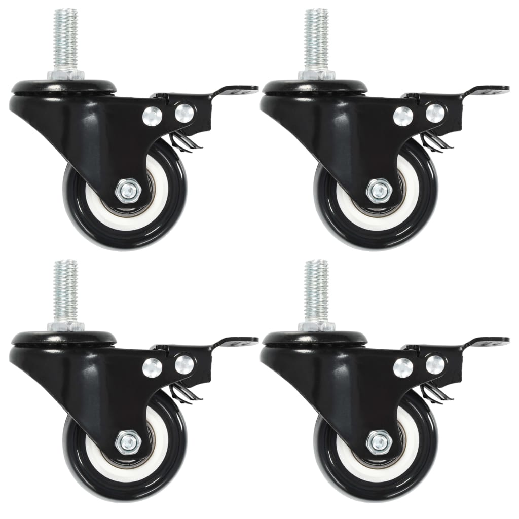 Vidaxl drejelige kastorer 16 stk med bremser 50 mm