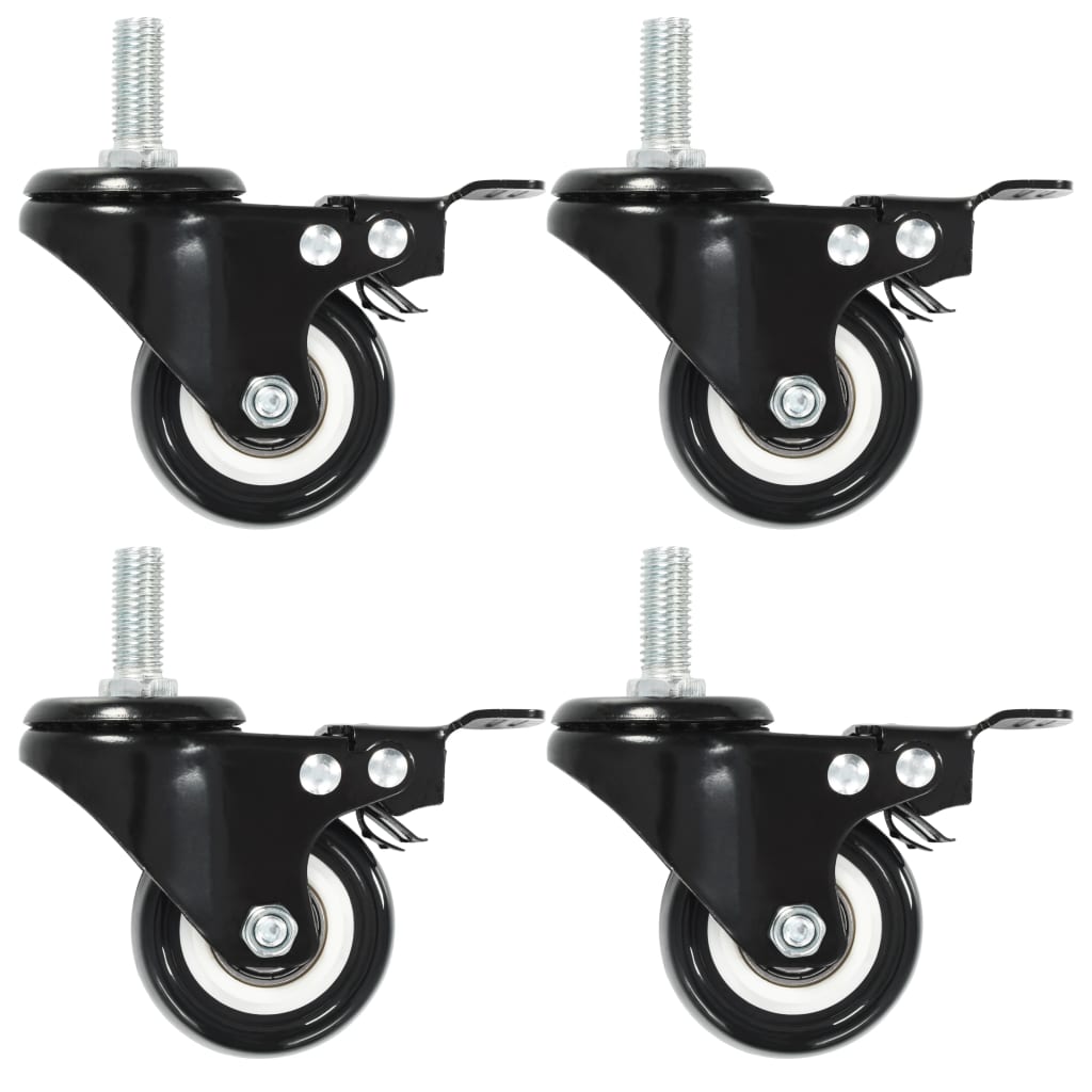 Vidaxl drejelige kastorer 24 stk med bremser 50 mm