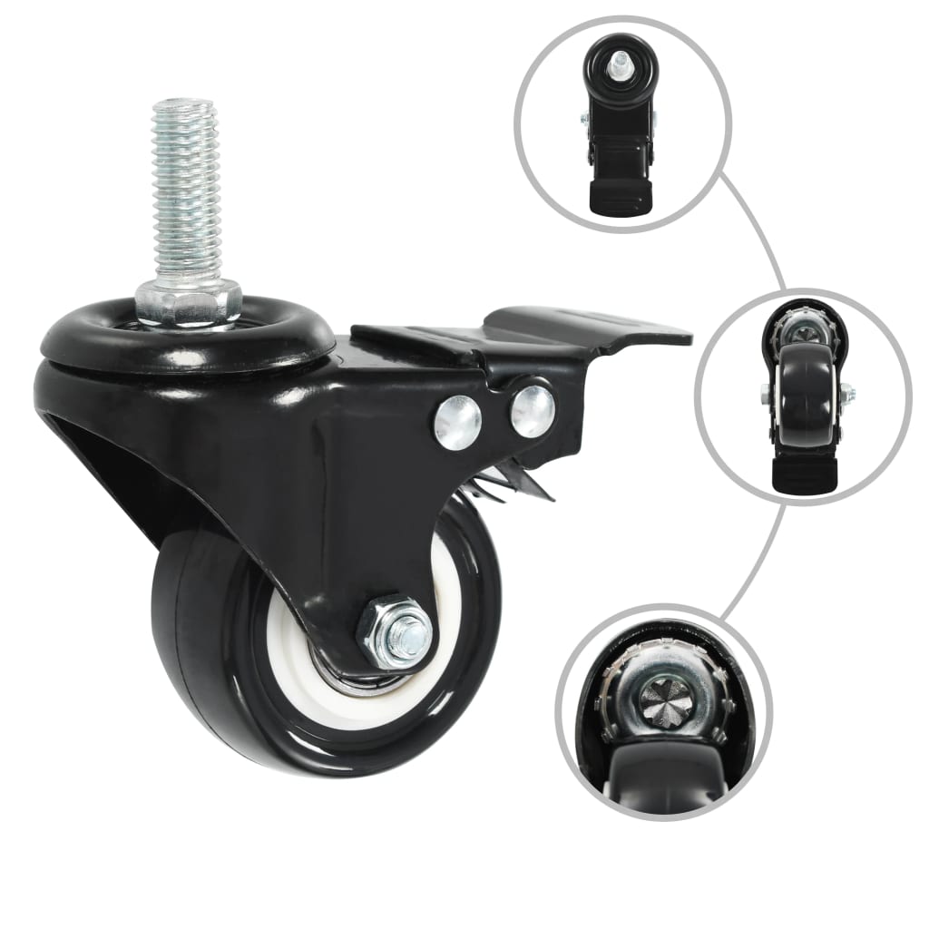 Vidaxl drejelige koder 32 stk med bremser 50 mm