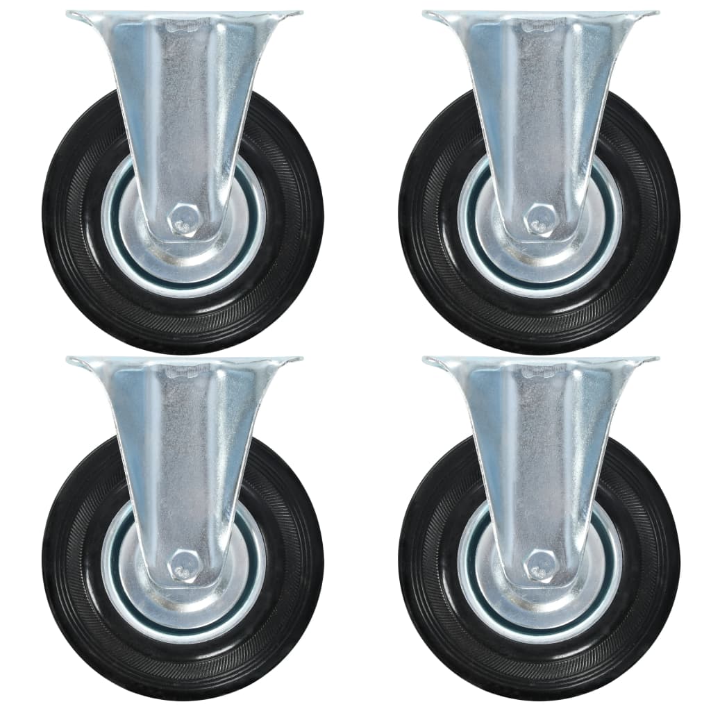 Vidaxl 16 pcs hjul fikseret 125 mm
