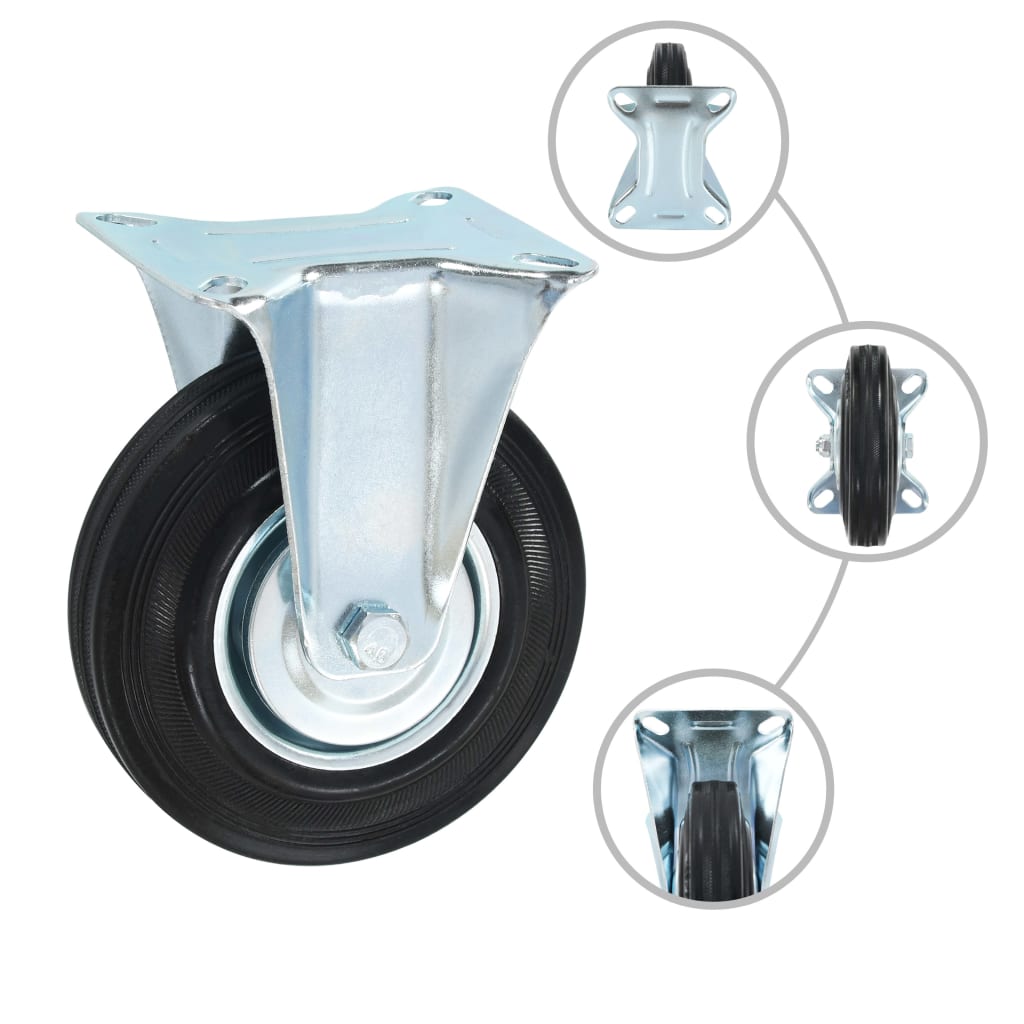 Vidaxl 16 pcs hjul fikseret 125 mm