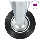 Vidaxl 8 stk hjul fast 200 mm