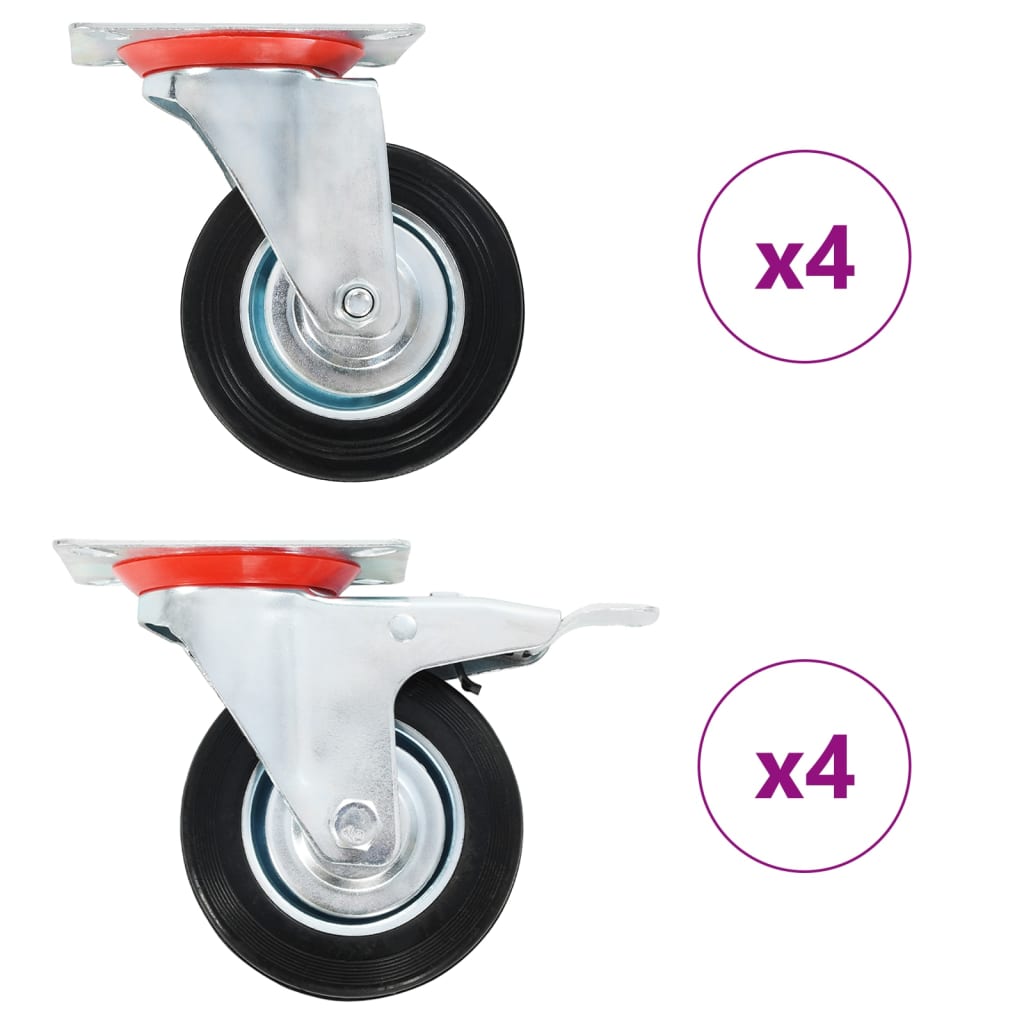 Vidaxxl 8 stk drejelige hjul 100 mm