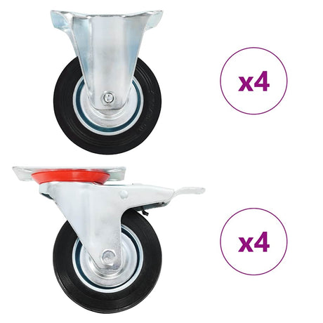 Vidaxl 8 PCS Wheels 100 mm