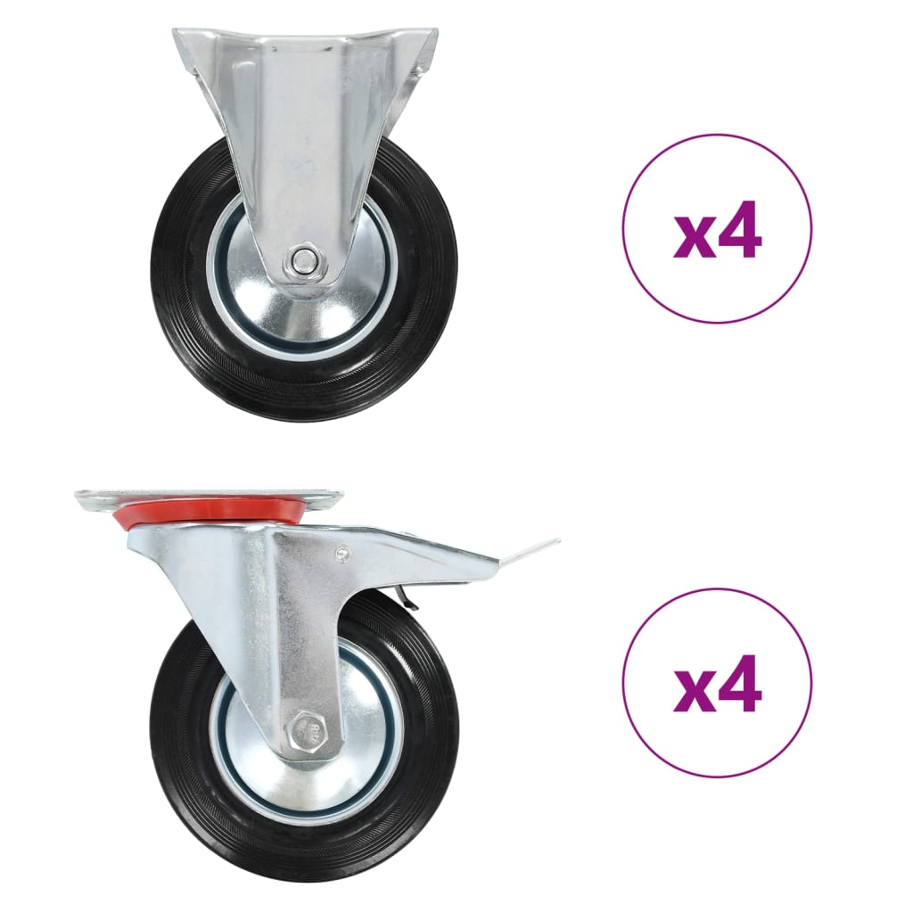 VidaXL 8 stk hjul 160 mm