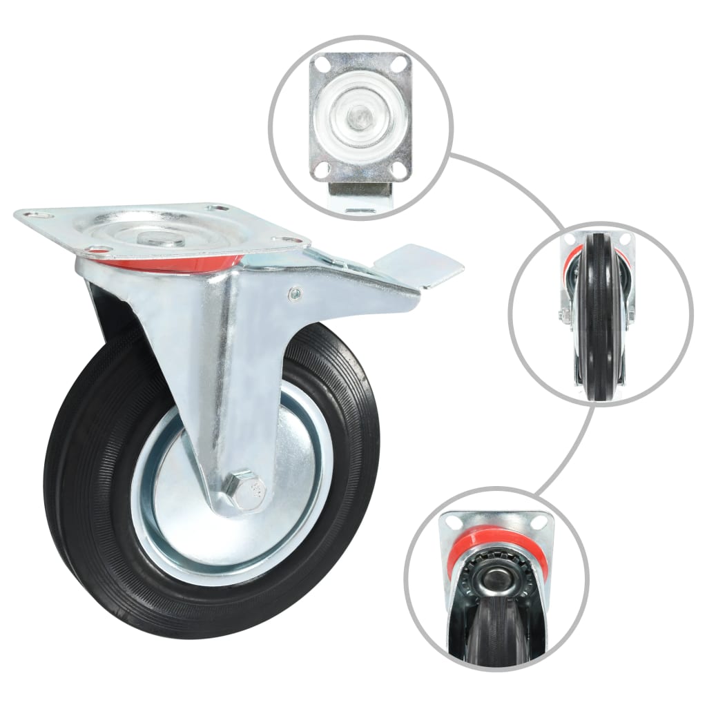 VidaXL 8 stk hjul 200 mm