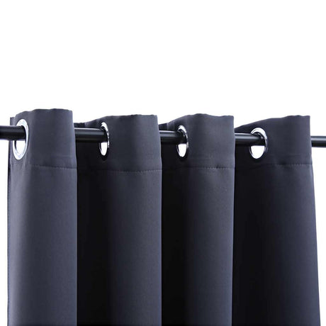 Vidaxl Curtains Blackout med Rings 2 St 140x225 cm Anthracite