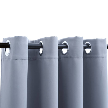 Vidaxl Curtain Blackout med metalringe 2 St 140x175 cm grå