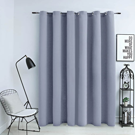 Vidaxl Curtain Blackout med metalringe 290x245 cm grå