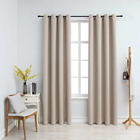 Vidaxl gardin fordømmet med metalringe 2 St 140x245 cm beige