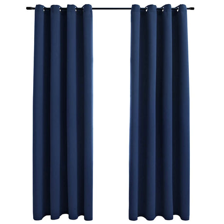 Vidaxl gardin fordømmet med metalringe 2 St 140x225 cm blå