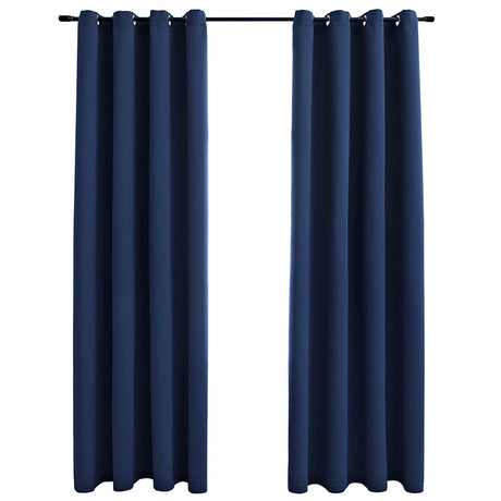 Vidaxl gardin fordømmet med metalringe 2 St 140x245 cm blå