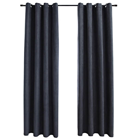 Vidaxx mørklægningsgardiner med ringe 2 stk 140x245 cm antracit