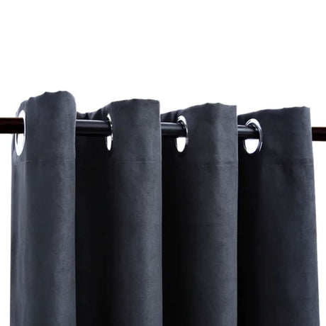 Vidaxx mørklægningsgardiner med ringe 2 stk 140x245 cm antracit