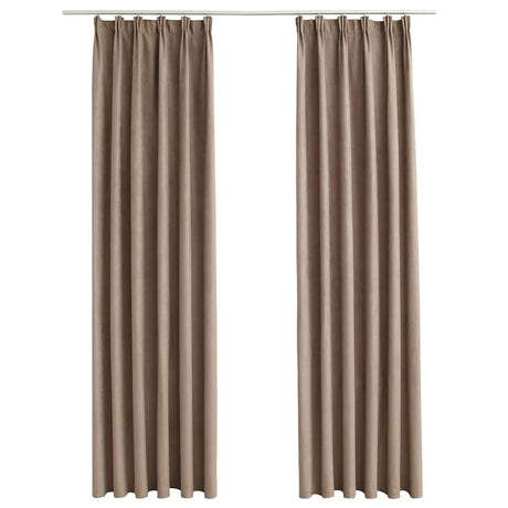 Vidaxl gardiner Blackout med kroge 2 St 140x245 cm taupe